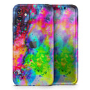 Neon Splatter Universe - Protective Skin Wrap & Decal – Compatible with iPhone SE to iPhone 17 Pro Max (All Models)