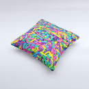 Neon Sprinkles Ink-Fuzed Decorative Throw Pillow