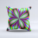 Neon Tie-Dye Flower ink-Fuzed Decorative Throw Pillow