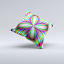 Neon Tie-Dye Flower ink-Fuzed Decorative Throw Pillow