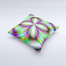 Neon Tie-Dye Flower ink-Fuzed Decorative Throw Pillow