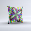 Neon Tie-Dye Flower ink-Fuzed Decorative Throw Pillow