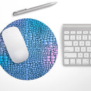 Neon Vibrant Snake Skin Pattern// WaterProof Rubber Foam Backed Anti-Slip Mouse Pad for Home Work Office or Gaming Computer Desk