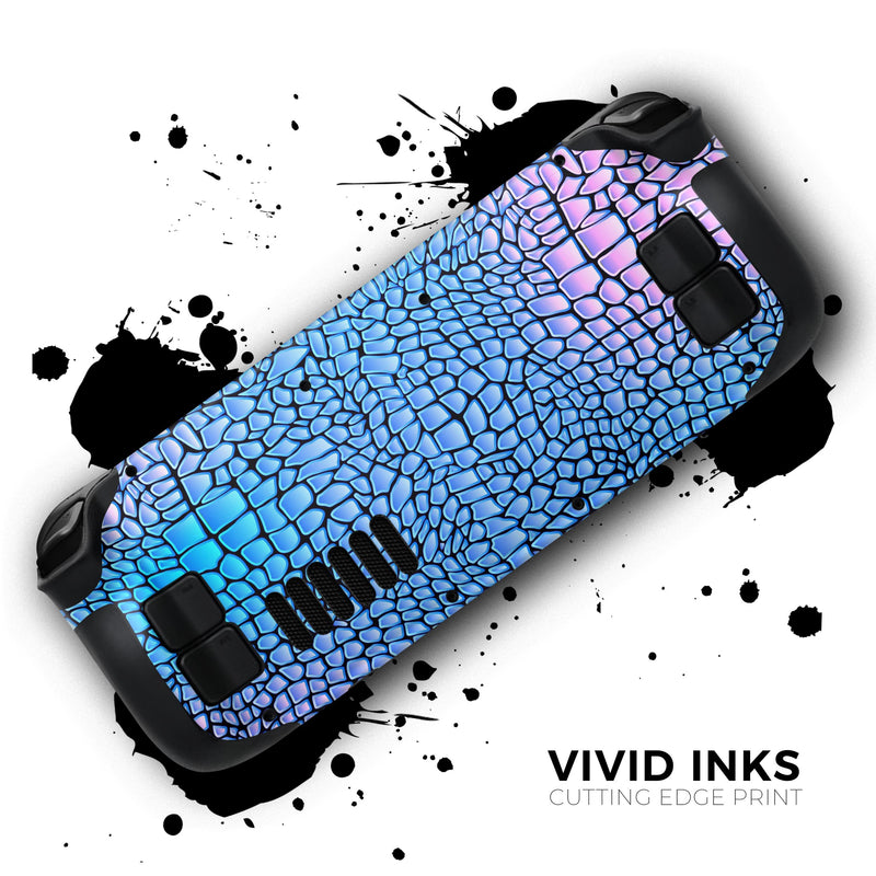 Neon Vibrant Snake Skin Pattern // Full Body Skin Decal Wrap Kit for the Steam Deck handheld gaming computer