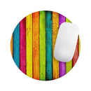 Neon Wood Planks// WaterProof Rubber Foam Backed Anti-Slip Mouse Pad for Home Work Office or Gaming Computer Desk