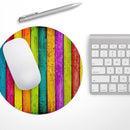 Neon Wood Planks// WaterProof Rubber Foam Backed Anti-Slip Mouse Pad for Home Work Office or Gaming Computer Desk