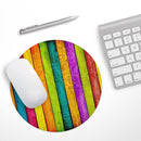 Neon Wood Planks// WaterProof Rubber Foam Backed Anti-Slip Mouse Pad for Home Work Office or Gaming Computer Desk