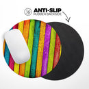 Neon Wood Planks// WaterProof Rubber Foam Backed Anti-Slip Mouse Pad for Home Work Office or Gaming Computer Desk