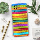 Neon Wood Planks - Premium Vinyl Skin Decal for Samsung Galaxy S25 Ultra, S24, S23, S22 & All Galaxy S Models