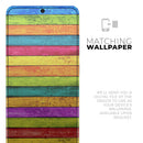 Neon Wood Planks - Premium Vinyl Skin Decal for Samsung Galaxy S25 Ultra, S24, S23, S22 & All Galaxy S Models