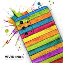 Neon Wood Planks - Premium Vinyl Skin Decal for Samsung Galaxy S25 Ultra, S24, S23, S22 & All Galaxy S Models