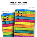 Neon Wood Planks - Premium Vinyl Skin Decal for Samsung Galaxy S25 Ultra, S24, S23, S22 & All Galaxy S Models