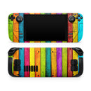Neon Wood Planks // Vinyl Skin Wrap for Steam Deck OLED & Steam Deck (LCD) — Soft Matte or Ultra Gloss
