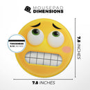 Nervous Friendly Emoticons// WaterProof Rubber Foam Backed Anti-Slip Mouse Pad for Home Work Office or Gaming Computer Desk