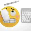 Nervous Friendly Emoticons// WaterProof Rubber Foam Backed Anti-Slip Mouse Pad for Home Work Office or Gaming Computer Desk