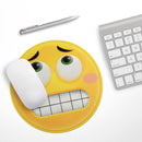 Nervous Friendly Emoticons// WaterProof Rubber Foam Backed Anti-Slip Mouse Pad for Home Work Office or Gaming Computer Desk