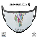 Never Stop Dreaming Watercolor Catcher - Made in USA Mouth Cover Unisex Anti-Dust Cotton Blend Reusable & Washable Face Mask with Adjustable Sizing for Adult or Child