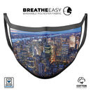 Night Aerial NYC - Made in USA Mouth Cover Unisex Anti-Dust Cotton Blend Reusable & Washable Face Mask with Adjustable Sizing for Adult or Child