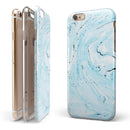 Ocean Blue Textured Marble iPhone 6/6s or 6/6s Plus 2-Piece Hybrid INK-Fuzed Case