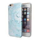 Ocean Blue Textured Marble iPhone 6/6s or 6/6s Plus 2-Piece Hybrid INK-Fuzed Case