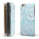 Ocean Blue Textured Marble iPhone 6/6s or 6/6s Plus 2-Piece Hybrid INK-Fuzed Case