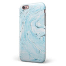 Ocean Blue Textured Marble iPhone 6/6s or 6/6s Plus 2-Piece Hybrid INK-Fuzed Case
