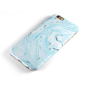 Ocean Blue Textured Marble iPhone 6/6s or 6/6s Plus 2-Piece Hybrid INK-Fuzed Case