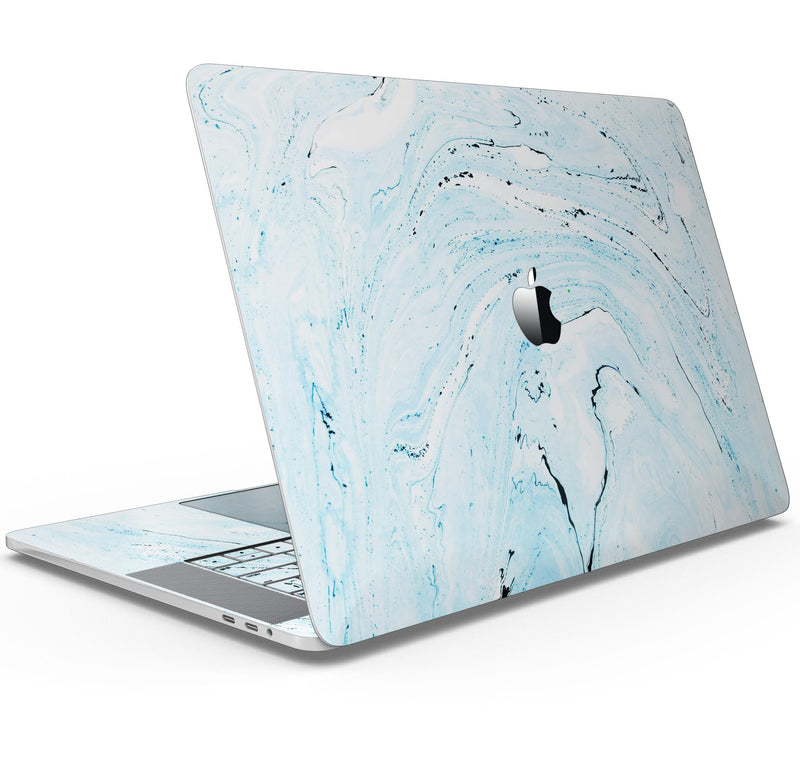 Ocean Blue Textured Marble - Skin Decal Wrap Kit Compatible with the Apple MacBook Pro, Pro with Touch Bar or Air (11", 12", 13", 15" & 16" - All Versions Available)