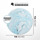 Ocean Blue Textured Marble// WaterProof Rubber Foam Backed Anti-Slip Mouse Pad for Home Work Office or Gaming Computer Desk