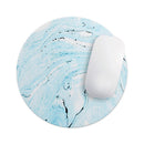 Ocean Blue Textured Marble// WaterProof Rubber Foam Backed Anti-Slip Mouse Pad for Home Work Office or Gaming Computer Desk