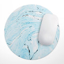 Ocean Blue Textured Marble// WaterProof Rubber Foam Backed Anti-Slip Mouse Pad for Home Work Office or Gaming Computer Desk