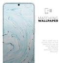 Ocean Blue Textured Marble - Premium Vinyl Skin Decal for Samsung Galaxy S25 Ultra, S24, S23, S22 & All Galaxy S Models