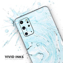 Ocean Blue Textured Marble - Premium Vinyl Skin Decal for Samsung Galaxy S25 Ultra, S24, S23, S22 & All Galaxy S Models