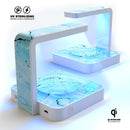 Ocean Blue Textured Marble UV Germicidal Sanitizing Sterilizing Wireless Smart Phone Screen Cleaner + Charging Station