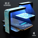 Ocean Blue Textured Marble UV Germicidal Sanitizing Sterilizing Wireless Smart Phone Screen Cleaner + Charging Station