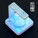 Ocean Blue Textured Marble UV Germicidal Sanitizing Sterilizing Wireless Smart Phone Screen Cleaner + Charging Station