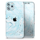 Ocean Blue Textured Marble - Protective Skin Wrap & Decal – Compatible with iPhone SE to iPhone 17 Pro Max (All Models)