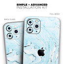 Ocean Blue Textured Marble - Protective Skin Wrap & Decal – Compatible with iPhone SE to iPhone 17 Pro Max (All Models)