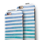 Ocean WaterColor Ombre Stripes iPhone 6/6s or 6/6s Plus 2-Piece Hybrid INK-Fuzed Case