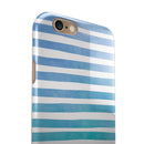 Ocean WaterColor Ombre Stripes iPhone 6/6s or 6/6s Plus 2-Piece Hybrid INK-Fuzed Case