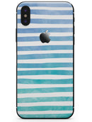 Ocean WaterColor Ombre Stripes - iPhone X Skin-Kit