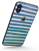 Ocean WaterColor Ombre Stripes - iPhone X Skin-Kit