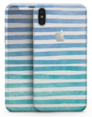 Ocean WaterColor Ombre Stripes - iPhone X Skin-Kit