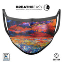Oil Painted Meadow - Made in USA Mouth Cover Unisex Anti-Dust Cotton Blend Reusable & Washable Face Mask with Adjustable Sizing for Adult or Child