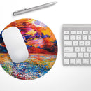 Oil Painted Meadow// WaterProof Rubber Foam Backed Anti-Slip Mouse Pad for Home Work Office or Gaming Computer Desk