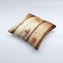 Old Bolted Wooden Planks ink-Fuzed Decorative Throw Pillow