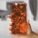 Orange Abstract Geometric Triangles iPhone 6/6s or 6/6s Plus 2-Piece Hybrid INK-Fuzed Case