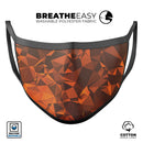 Orange Abstract Geometric Triangles - Made in USA Mouth Cover Unisex Anti-Dust Cotton Blend Reusable & Washable Face Mask with Adjustable Sizing for Adult or Child