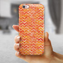 Orange Basic Watercolor Chevron Pattern iPhone 6/6s or 6/6s Plus 2-Piece Hybrid INK-Fuzed Case