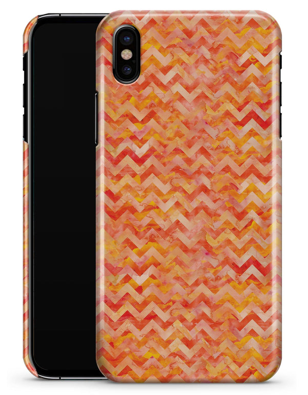 Orange Basic Watercolor Chevron Pattern - iPhone X Clipit Case